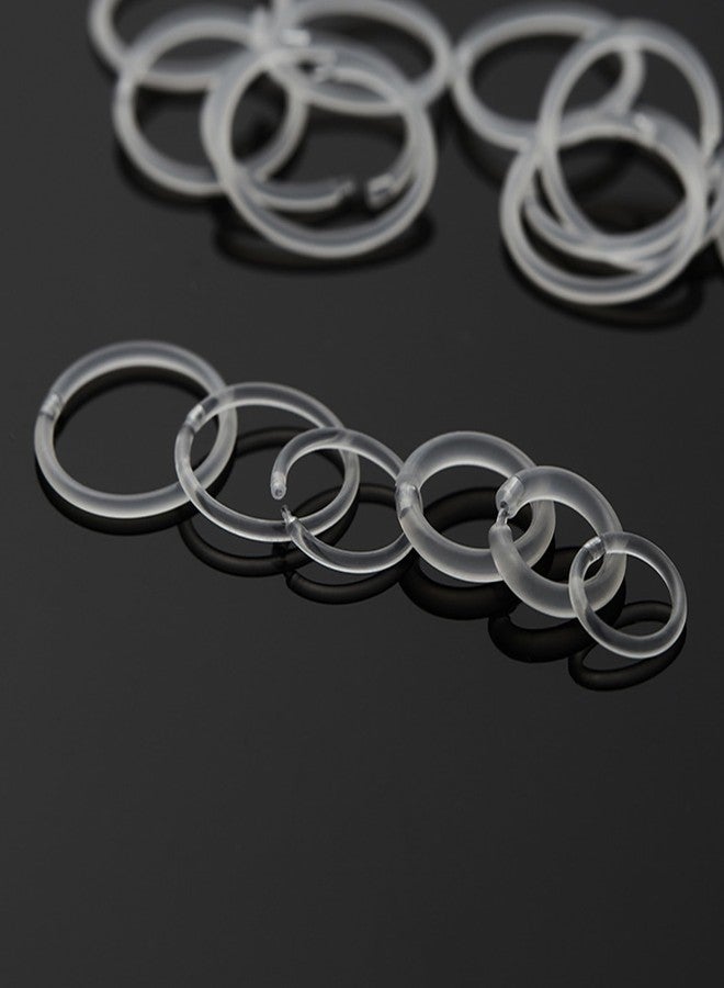 Melimarry 20 Gauge 4 Size Anti-Allergy Unisex Plastic Hoop Ear Retainers, Clear Nose Rings, With Buckle, For Sensitive Ears & Skin (8mm Ring) - Image 2